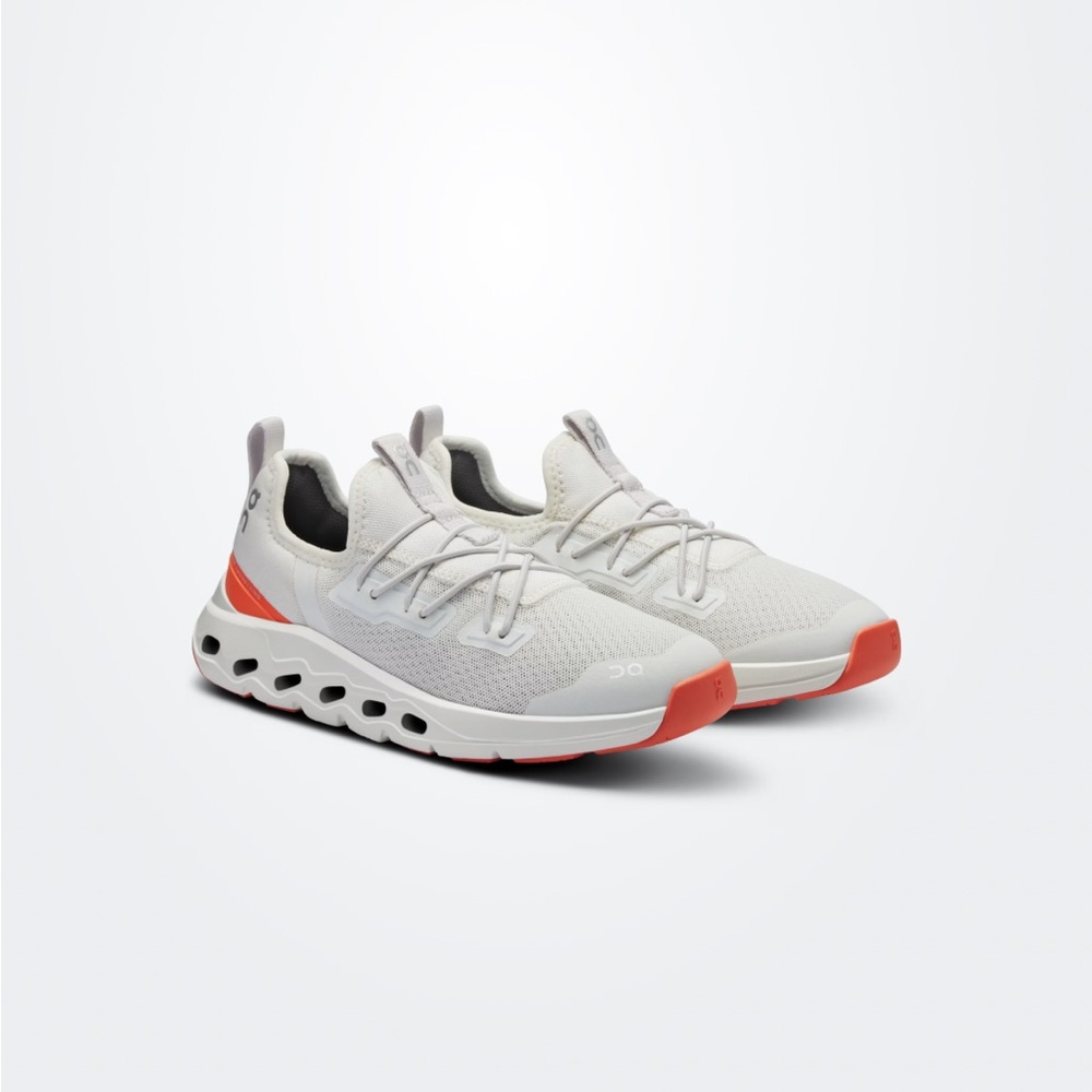 Kids White and Orange On Running Athletic Shoes 11
